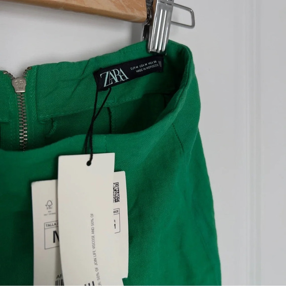 Zara linen blend mini  skirt size M - Picture 5 of 8
